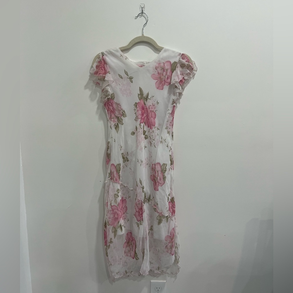 COPY - Sheath Dress with Pink Floral Pattern